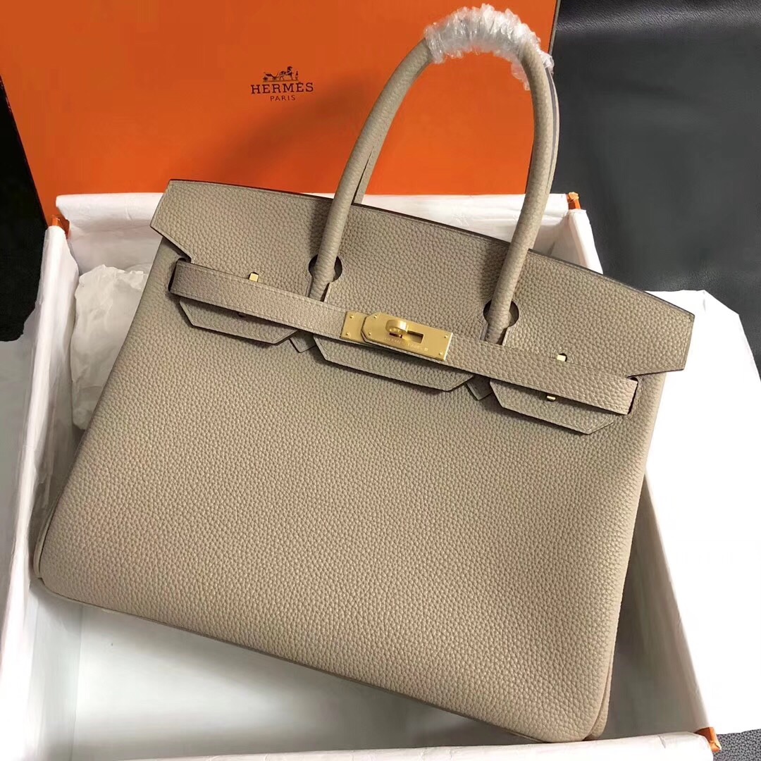 Hermes Birkin 35CM Togo Leather Handbag Grey